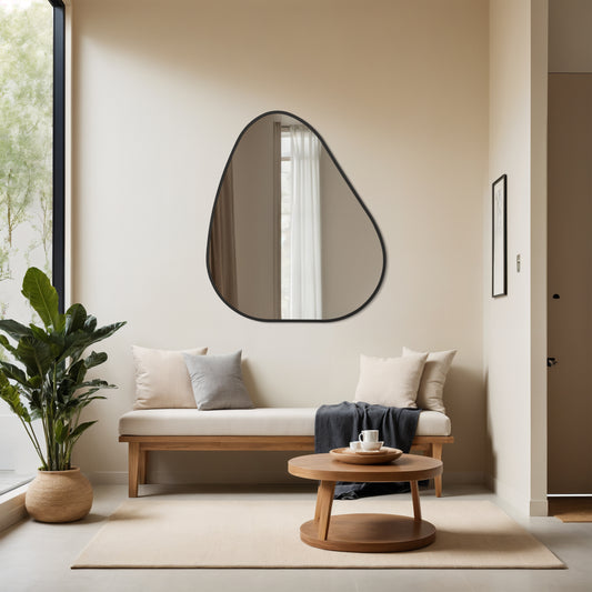 Asymmetrical Slim Framed Mirror