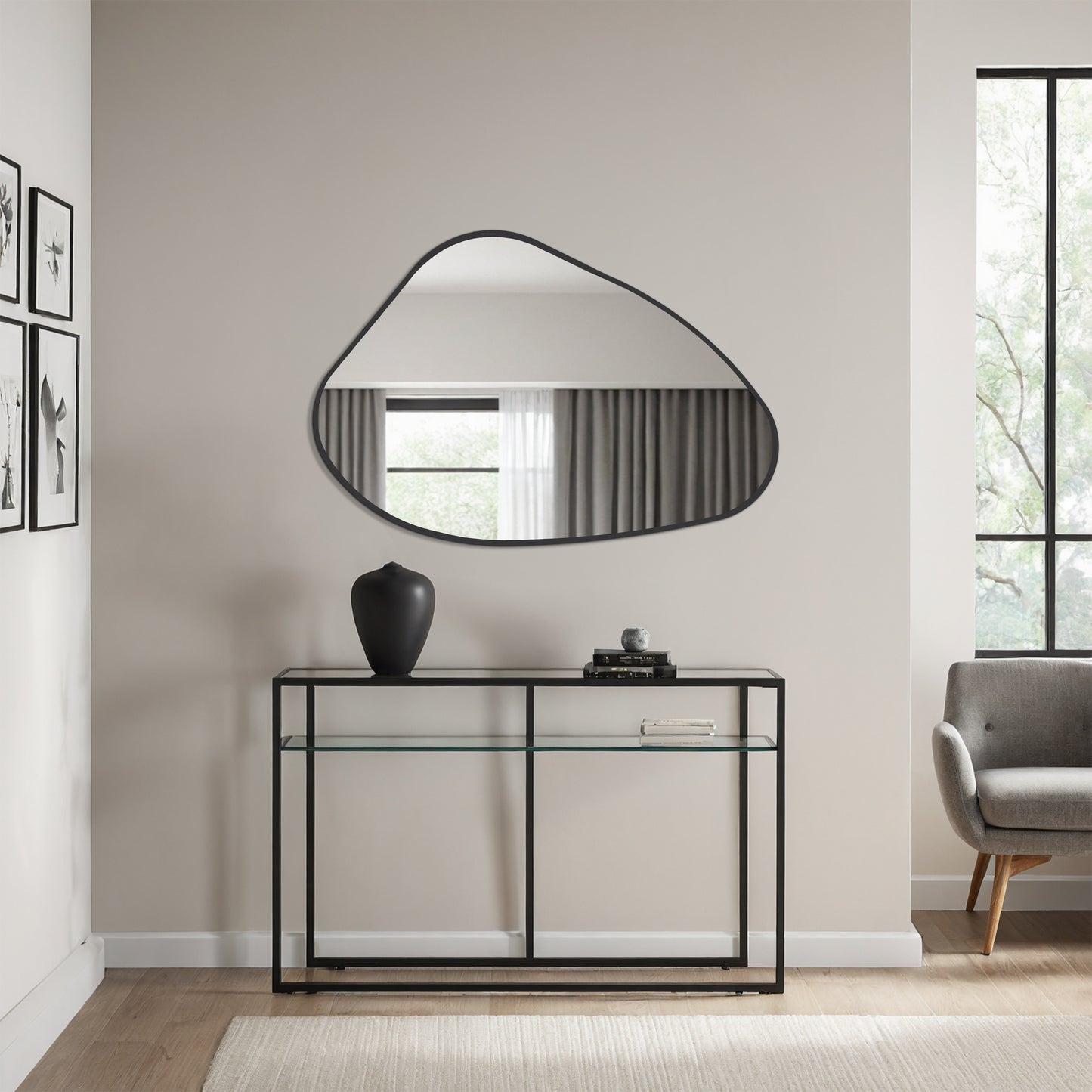 Modern Slim Framed Mirror