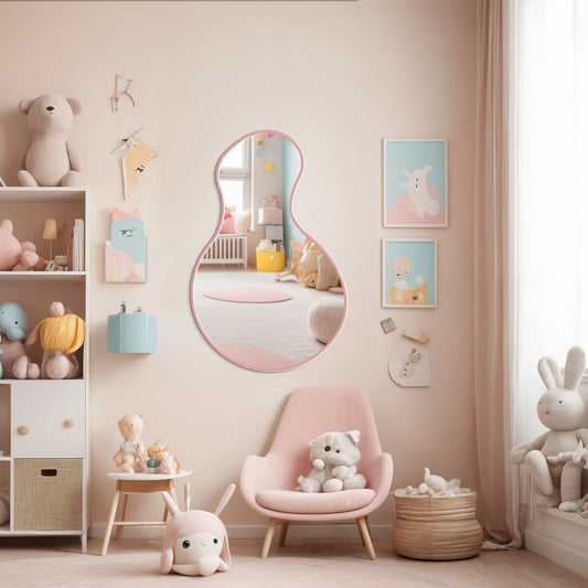 Asymmetrical Thin Framed Wall Mirror