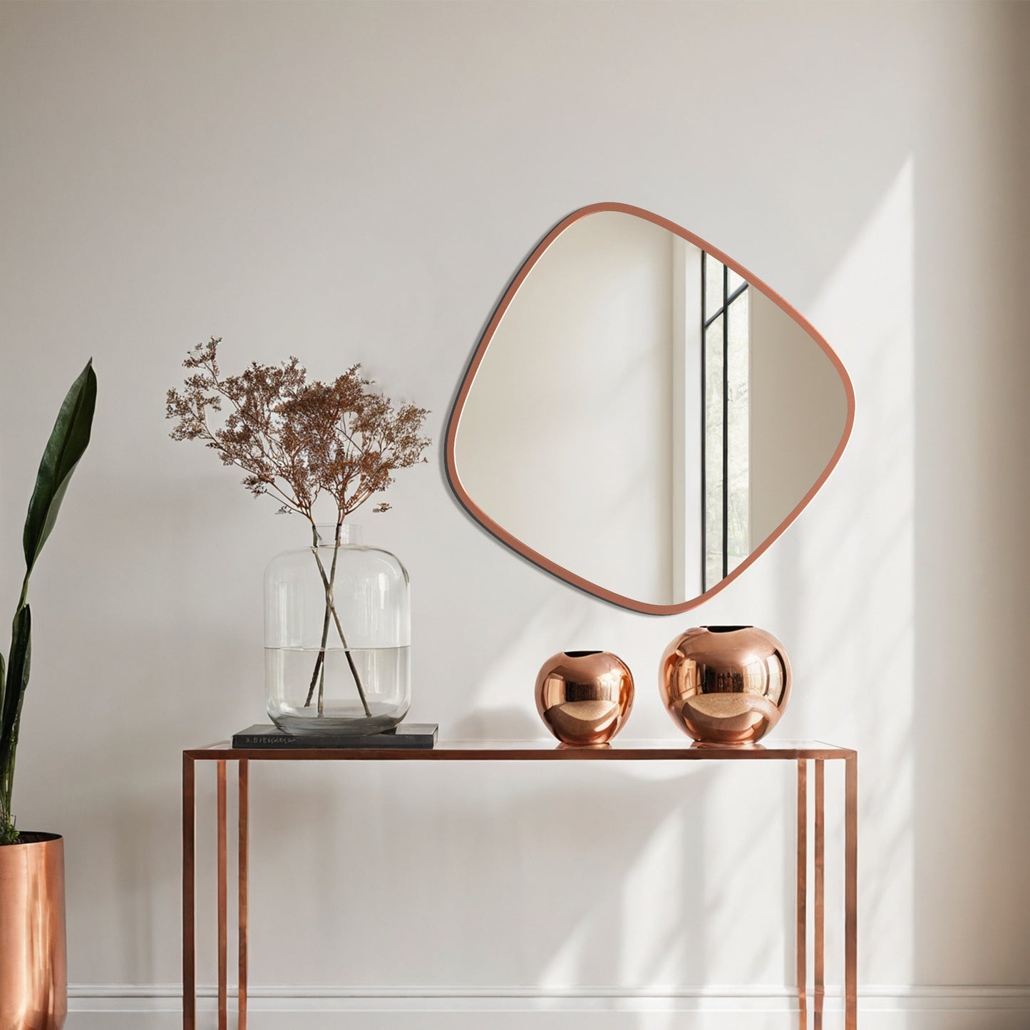 Modern Organic Slim Framed Mirror