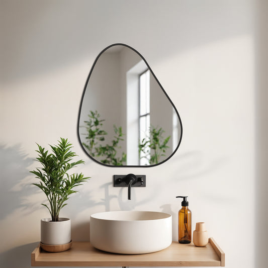 Asymmetrical Slim Framed Mirror