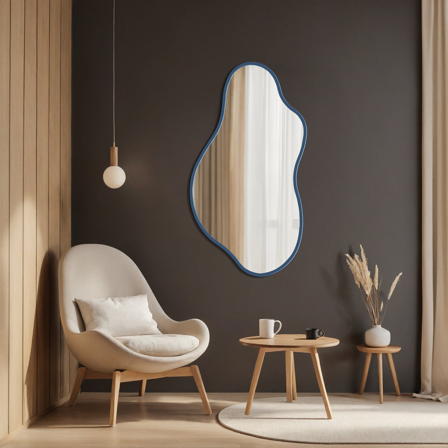 Asymmetrical Slim Framed Mirror